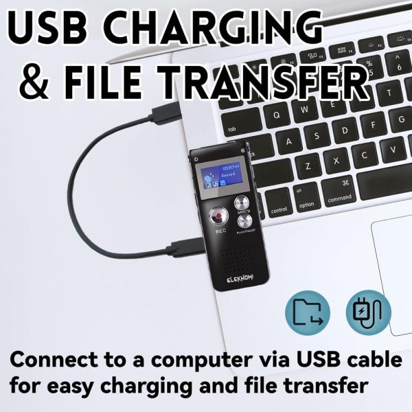 32GB Digital Voice Recorder - Voice Activated Recorder with Playback Upgraded Portable Tape Recorder for Lectures, Meetings, Interviews, Audio Recorder Dictaphone USB, MP3, Password - Image 6